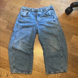 Free People we the free Good Luck midrise button fly barrel jeans